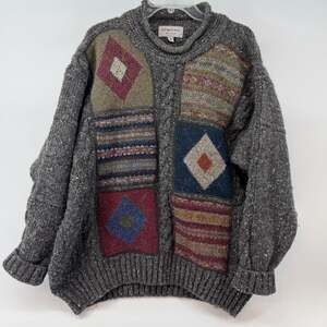 Vtg Michael Ross Grandpa Sweater 100% Wool Heavy Warm Sz 8 Made In England